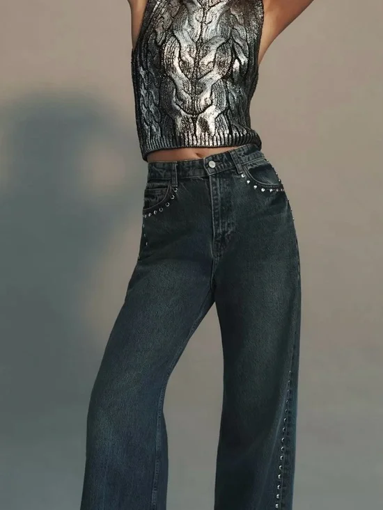 Anthropologie Pilcro Cabled Foil Muscle Tank Sweater NWT Large - Picture 2 of 10